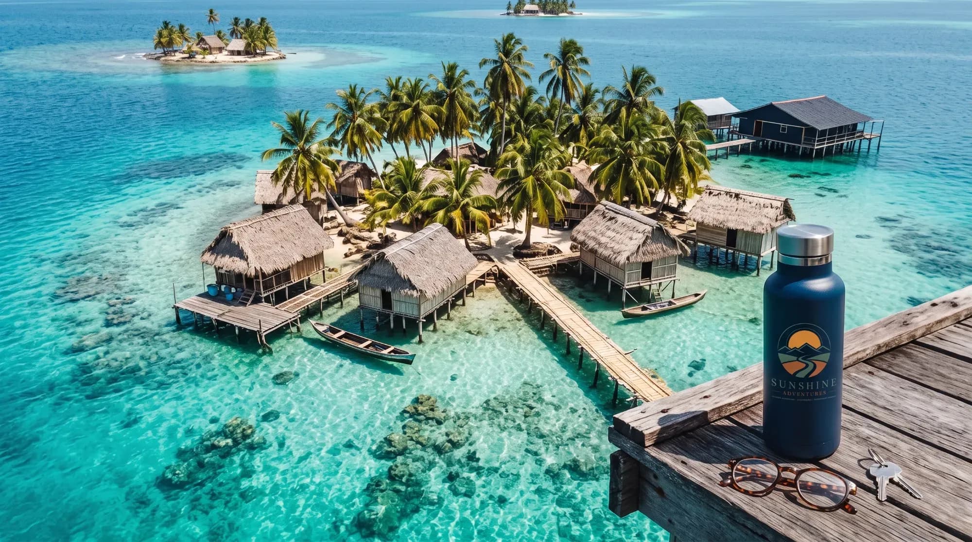 Cabane traditionnelle sur l'archipel de San Blas au Panama, illustrant une immersion auprès du peuple Guna