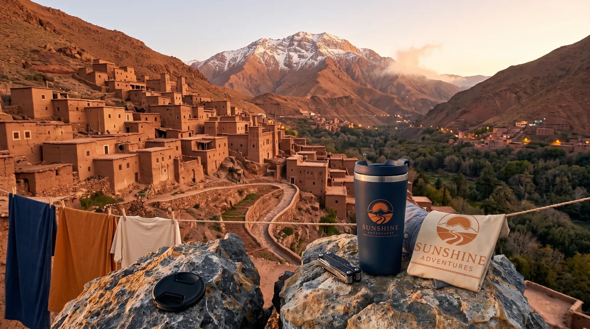 Village berbère dans les montagnes de l'Atlas, illustrant une immersion chez l'habitant au Maroc