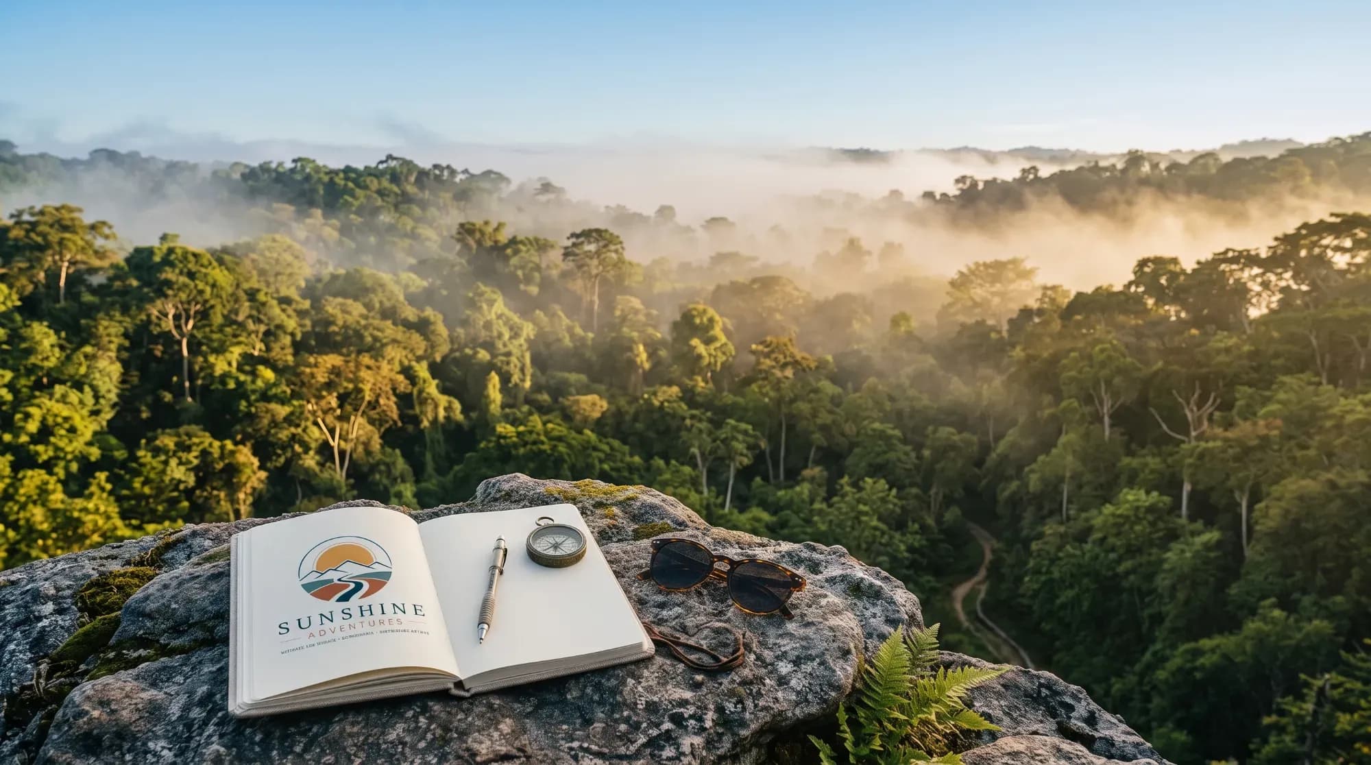 Vue panoramique sur la jungle tropicale d'Amérique centrale au lever du jour, illustrant l'introduction du voyage.
